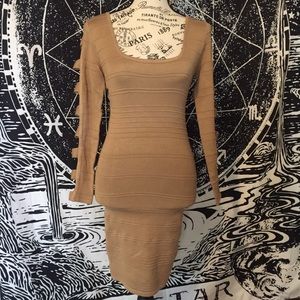 Tan bandage dress